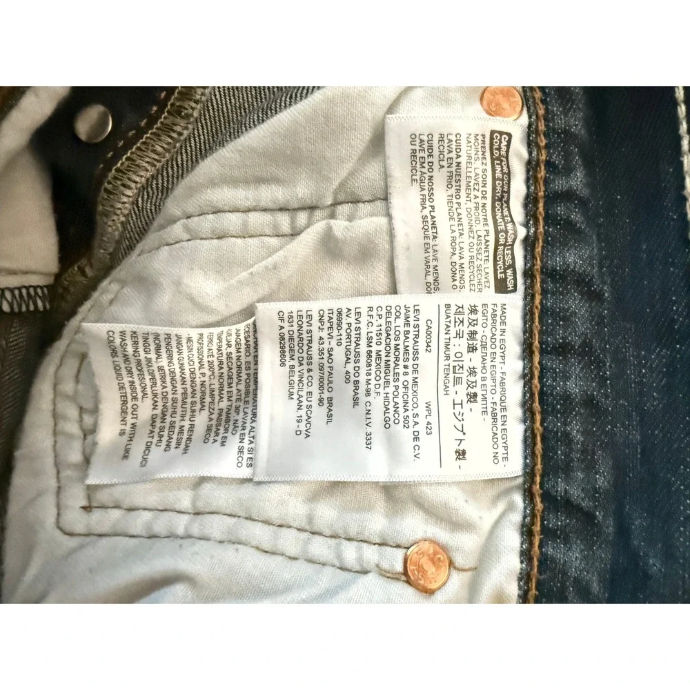 Levi Strauss & Co 501 Original Fit Mens‎ Jeans Dark Wash Size 33x34